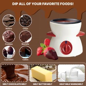 <span class=keywords><strong>Fondue</strong></span> au chocolat électrique de table en acier inoxydable 43D pour usage domestique et hôtelier - Product Image 3