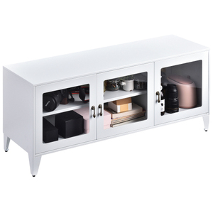 Meuble TV avec grand espace de rangement, 1 étagère, support TV en métal pour salon, chambre à coucher, pour téléviseurs - Product Image 2