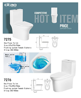 WC monobloc en céramique de haute qualité, à poser au sol, avec chasse d'eau Tornado et siphon en S, pour salle de bain