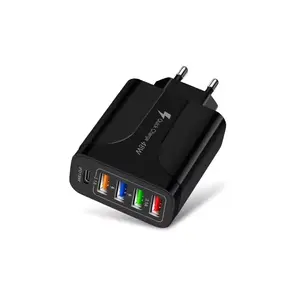 48W USB 충전기 빠른 충전 3.0 전화 어댑터 5 포트 EU/미국/영국 플러그 아이폰 15 프로 최대 빠른 PD 벽 모바일 충전기