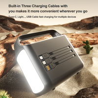 Batterie externe portable à charge rapide Li-Polymère grande capacité 100000mAh 80000mAh 60000mAh avec écran LED et câbles intégrés pour l'extérieur