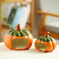 Cachette en céramique pour hamster, abri pour petits animaux, grotte cachette pour aquarium, poissons, crevettes, décoration d'Halloween, durable et écologique