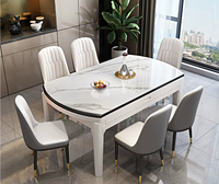 Ensemble table et chaises en pierre frittée et bois massif, design écologique et imperméable pour cuisine moderne et appartement