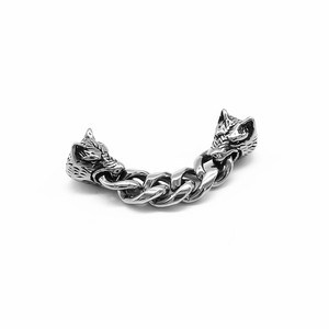 Yunnique – bracelet tête de loup en acier inoxydable, perles pour la fabrication de bracelets, accessoires de bijoux, forme irrégulière, matériau 316 - Product Image 1