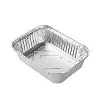 Barquette en aluminium jetable rectangulaire avec couvercle, pour la préparation de plats rapides, boîte à lunch, récipients en aluminium
