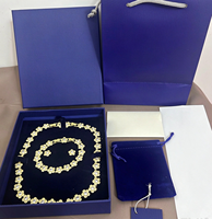 Ensemble de bijoux de luxe pour femmes, collier, bracelet et boucles d'oreilles en cristal, plaqué or, perles, bijoux de mode, vente en gros d'usine