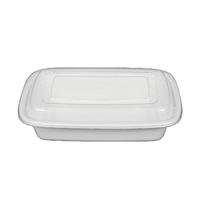Contenedor Rectangular de Grado Alimenticio PP, Contenedor Desechable para Alimentos, Apto para Microondas, Lonchera para Arroz, Sopa