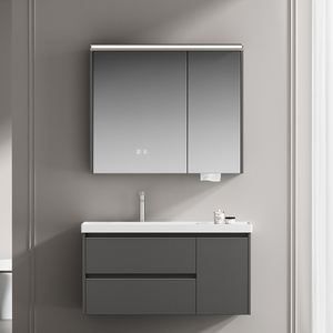 Meuble <span class=keywords><strong>de</strong></span> <span class=keywords><strong>salle</strong></span> <span class=keywords><strong>de</strong></span> <span class=keywords><strong>bain</strong></span> moderne <span class=keywords><strong>de</strong></span> luxe en bois massif <span class=keywords><strong>de</strong></span> haute qualité avec <span class=keywords><strong>lavabo</strong></span> en céramique intelligent, double tiroir et grande capacité <span class=keywords><strong>de</strong></span> rangement pour usage hôtelier - Product Image 1