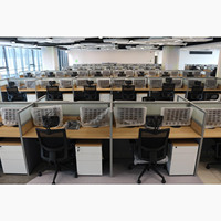 Poste de travail de bureau modulaire flexible avec cloison acoustique pour personnel - Fabrication usine