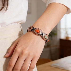 Fashionable Pure <b>Copper</b> Magnetic <b>Bracelet</b> Customizable Gemstone-Inlaid <b>Bracelet</b> Arthritis Pain Relief Jewelry <b>Bracelet</b> - Product Image 6