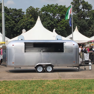 عربة طعام من الفولاذ المقاوم للصدأ ، فرن بيتزا ، مقطورة طعام تعمل بالخشب ، شاحنات دجاج BBQ - Product Image 3