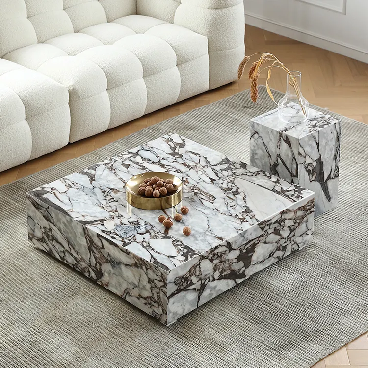 günstig großhandel moderne wohnmöbel italienisch minimalistisch nordisch quadratisch weißer marmor kaffeetisch