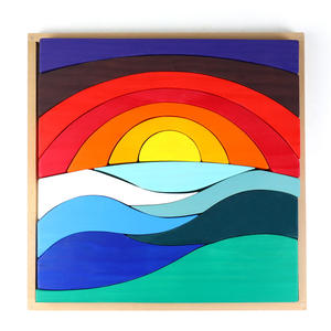 2021 nuovi bambini di legno montessori arcobaleno serie alba giocattoli per bambini cognitivi creativi blocchi educativi giocattoli - Product Image 2