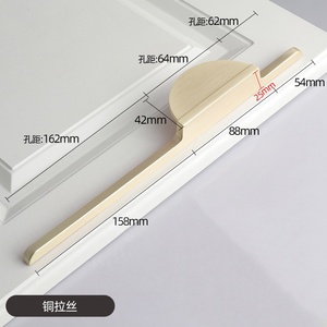 Moderno lujo Estilo nórdico semicircular oro-gris manija luz par armarios cajones para dormitorio baño uso al aire libre - Product Image 1