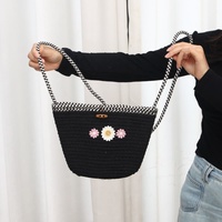 Nouveau sac de rangement 2026 fait main en corde de coton tressée, écologique et durable, disponible en 3 couleurs pour ranger les jouets d'enfants (positionnement diagonal)