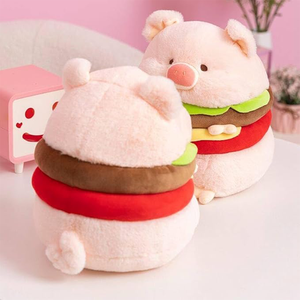 Yingii ODM OEM rosa Hamburger maiale peluche ASTM CPSIA animale da fattoria bambola di peluche <span class=keywords><strong>per</strong></span> <span class=keywords><strong>bambini</strong></span> cartone animato simpatico maiale giocattoli di compleanno - Product Image 3