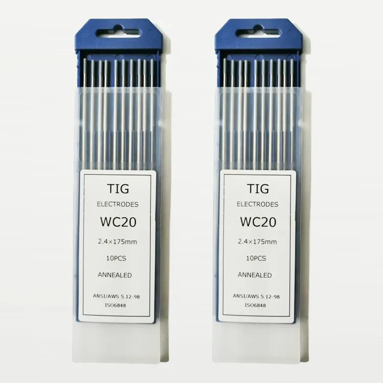 10-Pack Tungsten Elektroden Voor Tig Lassen 2% Grey Ceriate Tungsten WC20 Tig Wolfraam Elektrode 150Mm