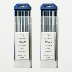 WC20 Gray Rod Tungsten Electrode Tig Arc Needle for Welding Thin Stainless Steel 1.6x150mm 10Pcs TIG Welding Tungsten Electrode 