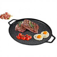 Wajan Panggang Alas Datar Berlapis Multi-Lapisan Tebal 2.3mm dari Aluminium, Mudah Dibersihkan, 33cm, untuk Kompor Gas/Induksi, Aman untuk Memasak di Oven