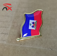 Broche en émail personnalisée avec logo, petite broche drapeau national, artisanat en métal, épingles souvenir d'Haïti, badge