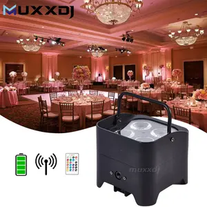 DJ Uplight 4*18W RGBAW UV 6 em 1 Mini Bateria Sem Fio DMX LED Par Uplight Luz de Lavagem para festa de casamento bar dj