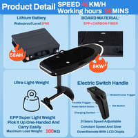 Nouvelle planche de surf électrique à batterie longue durée haute vitesse pour hydrofoil aquatique, planche de surf télécommandée en fibre de carbone