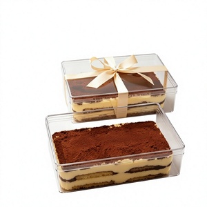 Clear PS Tiramisu Packaging <b>Box</b> Plastic <b>Dessert</b> Container with Lid for Bakery Cake Candy - Product Image 4