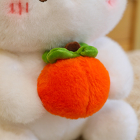 Fabricants de peluches les plus vendues : Lapin en peluche 3D super doux, mignon, respectueux de la peau, avec poire, jouets personnalisés très demandés