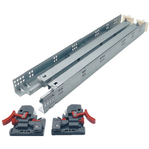SINOHARD USA Type Hidden Soft Close Drawer Rails Guide Under-mount Buffer Cabinet Slides
