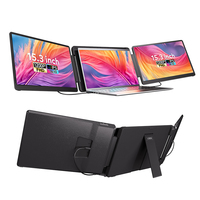 Super Station de Travail Portable : Écran Extenseur pour Ordinateur Portable 15,3 Pouces, Moniteur Pliable avec Connexion Type-C et HDMI, Prêt à l'emploi