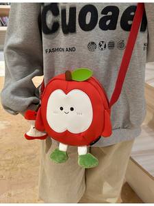 Green Red Apple-shaped Softback Waterproof Eco-friendly Oxford <b>Backpack</b> Cute Realistic Large Capacity Unisex Student <b>Backpack</b> - Product Image 4