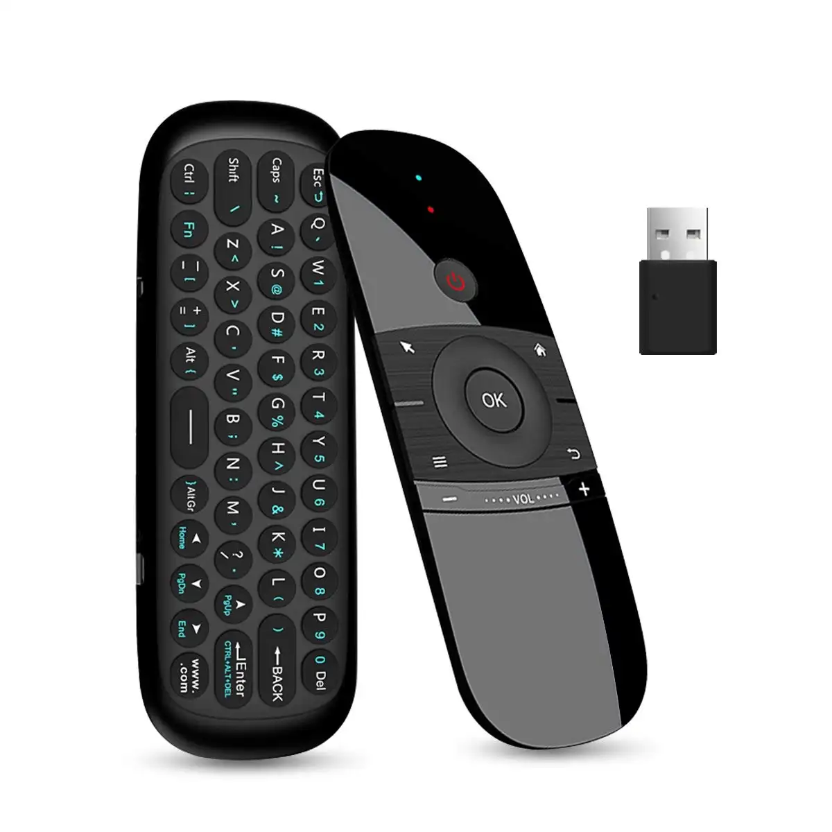 Teclado inalámbrico W1 Air Mouse 2,4G, mando a distancia IR, aprendizaje remoto, 6 ejes, detección de movimiento, para Smart TV, Android, decodificador, PC