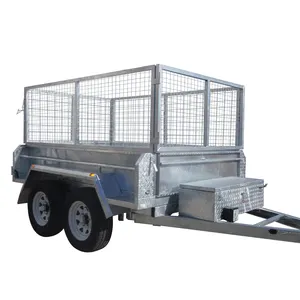 High quality Australia Standard livestock cattle loading ramp trailer for cow transport tandem axle hydraulic trailer