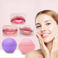 Baume à lèvres hydratant végétalien et biologique avec logo personnalisé, étiquette privée, crème pour les lèvres, soin des lèvres pour clinique et spa, baume à lèvres rond violet en forme de boule, cadeau