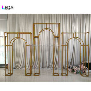 LEDA Modern Gold Wedding Decor Detachable <b>Frame</b> <b>Backdrop</b> Stand with Vertical Stripes for Stage Decoration Arch - Product Image 6