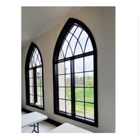 LongTai (Rokee) América Diseño de forma especial personalizado Ventanas en forma de arco de vidrio templado de madera de aluminio
