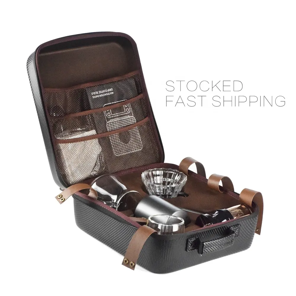 9 PCS ALL-in-one Coffee Set V60 Drip Coffee Travel Camping Outing Set - Free Logo For 240 Sets In Limited Time Promotion