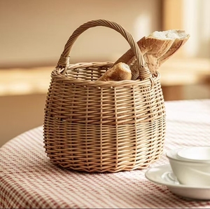 Panier à fleurs en osier bleu pour rangement, arrangement floral, pique-nique en extérieur, <span class=keywords><strong>cadeau</strong></span> - Product Image 1