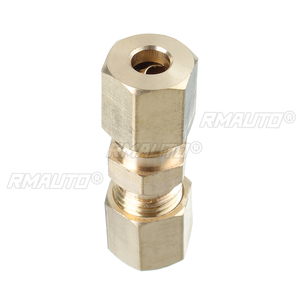 5/10/20pcs Brass <b>Brake</b> Line Union <b>Fittings</b> Straight Reducer Compression Connector 3/16" OD Hydraulic <b>Brake</b> Lines <b>Pipe</b> 33 X 10mm - Product Image 5