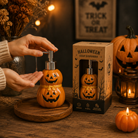 Distributeur de savon en céramique pour Halloween, flacon rechargeable en forme de citrouille et de fantôme, décoration mignonne pour salle de bain et cuisine