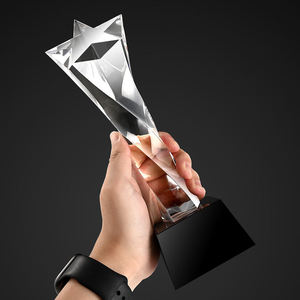 Jy Miễn phí thiết kế tùy chỉnh Glass <span class=keywords><strong>Trophy</strong></span> hình dạng ngôi sao pha lê Awards - Product Image 3