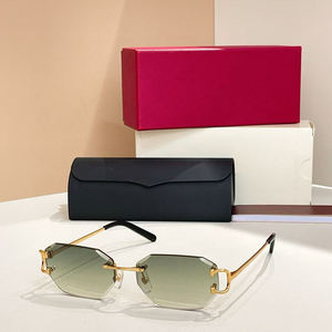 Lunettes de soleil carrées sans monture en bois style hip-hop UV400 pour homme, bijoux tendance rappeur plage, nouveauté 2025 - Product Image 4