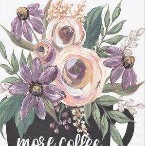 Set di due bianco incorniciato caffè e fiori stampe HMS cucina arte della parete - Product Image 3