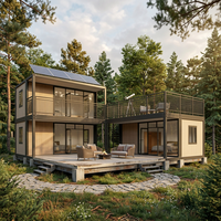 Maisons conteneurs écologiques à plusieurs étages avec terrasse et mur-rideau en verre, proposant plusieurs designs pour la maison de vos rêves