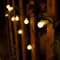 Guirlande solaire extérieure à lumières féériques en cristal, 8 modes, étanche, pour patio, jardin et décoration de fête