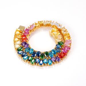 เครื่องประดับเมสซี่ MSB-527 กำไลข้อมือทองคำขาวประดับเพชร CZ สีเหลืองทอง - Product Image 4