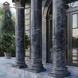 Columna de <span class=keywords><strong>arquitectura</strong></span> Pilar <span class=keywords><strong>romano</strong></span> de piedra de mármol negro natural para casa - Product Image 3