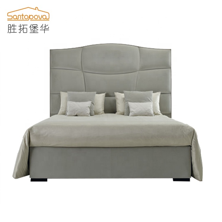 Фабрика сразу поставляет современный цельно деревянный королева King Size 1,8 м кровать из ткани