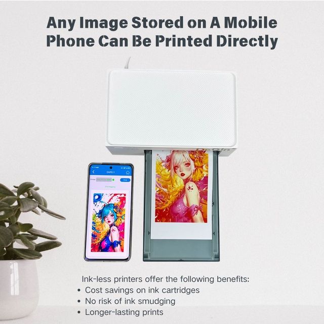 Portable Intelligent Ink Less Thermal Transfer Photo Printer for Custom Mobile Phone Back Skin Sticker Decal Printing