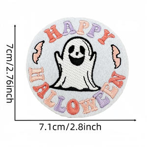 Bajo MOQ ecológico bordado calabaza Halloween reparación coser apliques parche para Jeans zapatos sombreros decoración hecha tela de fieltro - Product Image 2